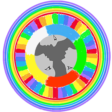 rainbow globe image of feminist transformation process